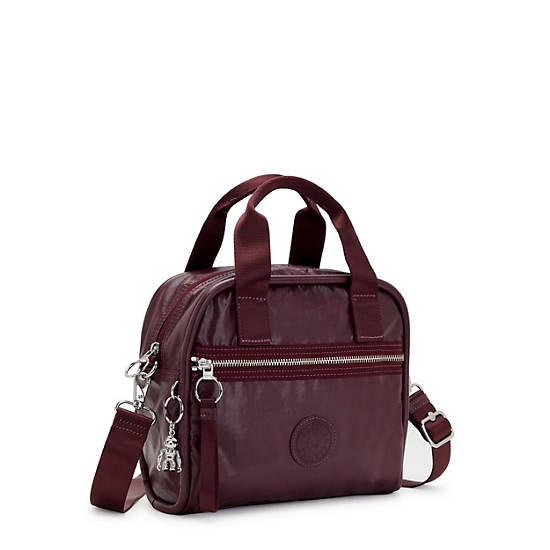 Kipling Hadya Metallic Skulderveske Burgunder | NO 1800KO